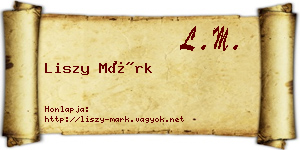 Liszy Márk névjegykártya